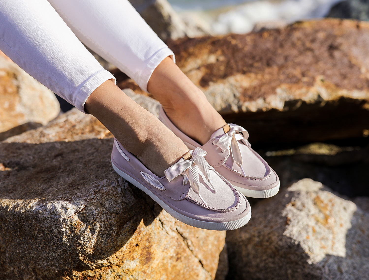 Adelina Perrin of The Charming Olive Wearing the new Sperry Sailor Boat Shoes