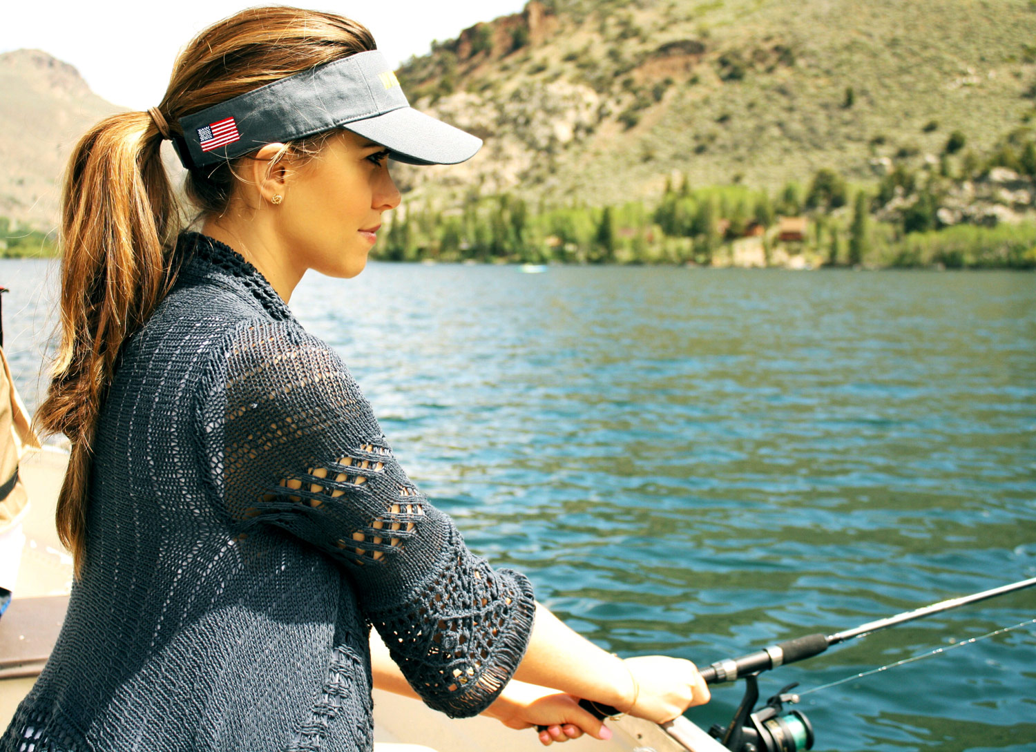 Navy Cardigan and shorts, Fishing style