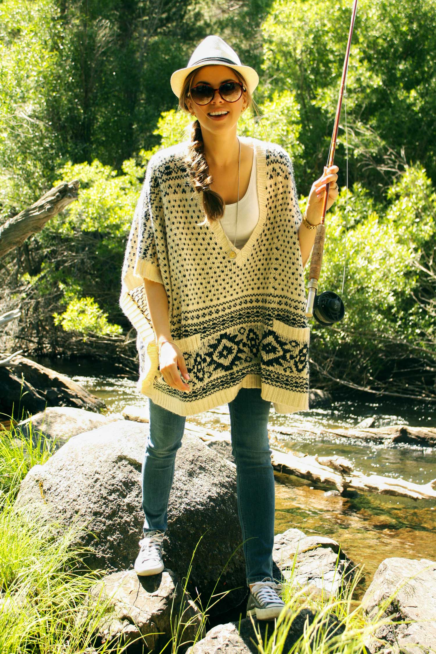Poncho and Jeans