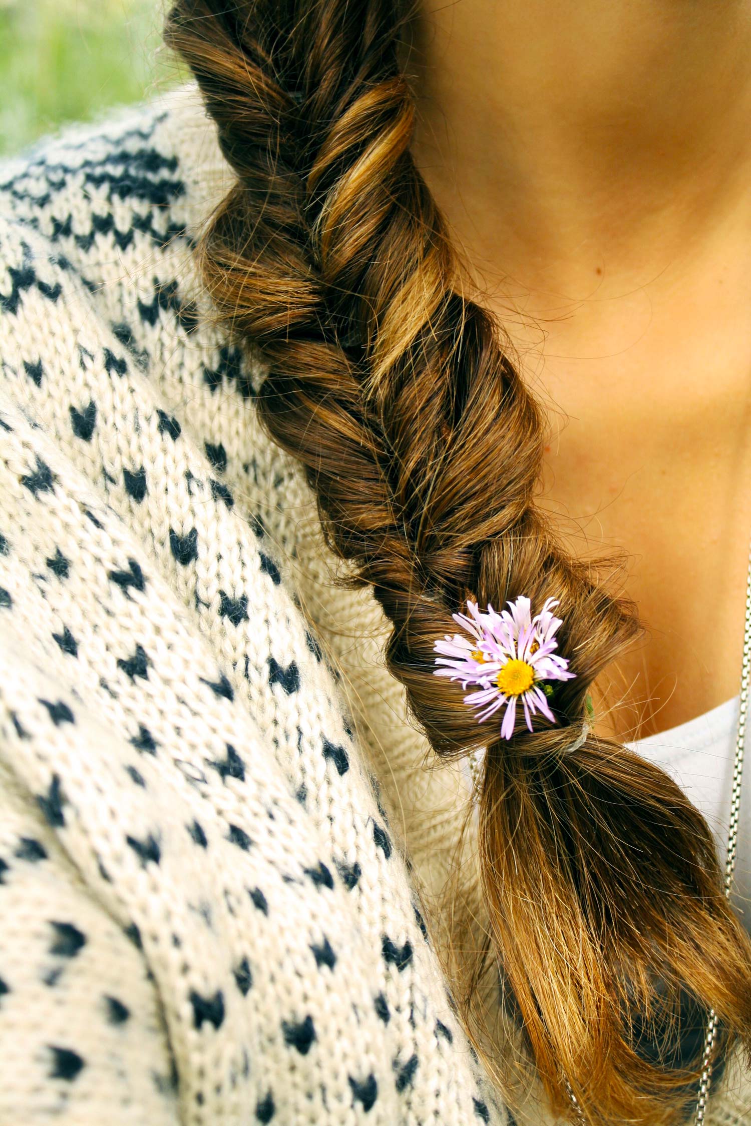 Fishtail Braid, Poncho sweater