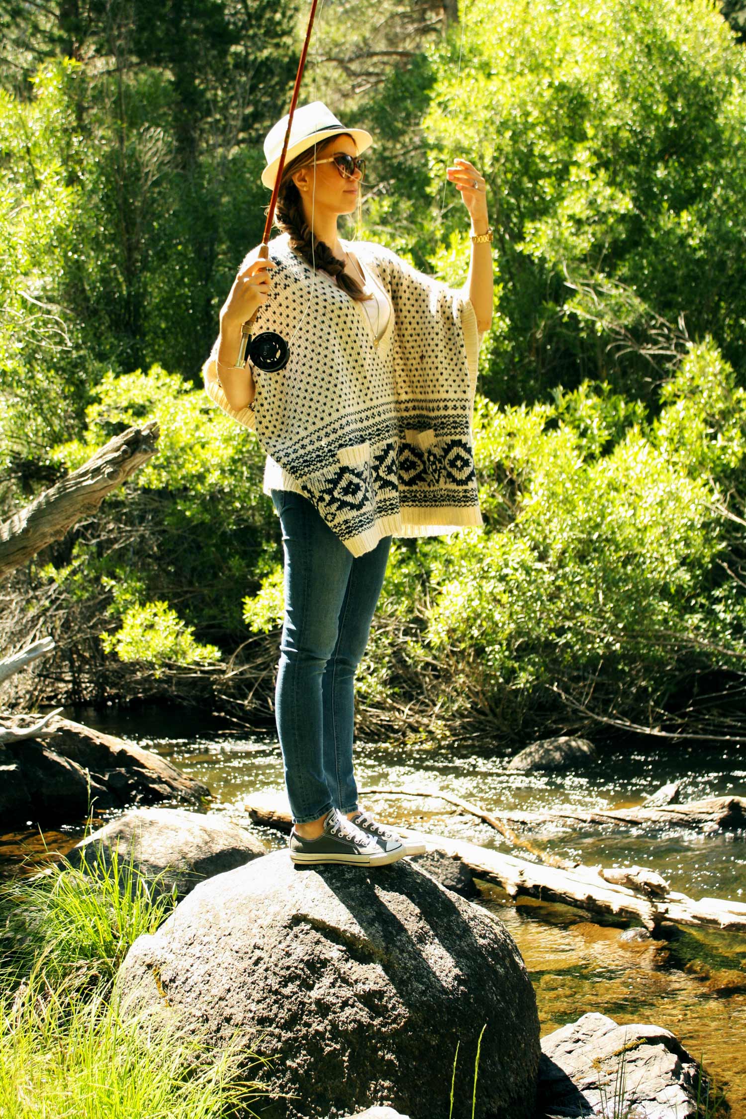Poncho and Jeans