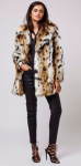 Faux Fur Print Coat