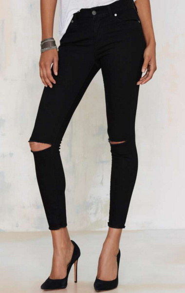 A-line high waisted skinny jeans