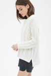 winter knits, knit sweater, forever 21 knit sweater, cream knit sweater