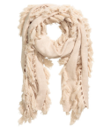 Knit Scarf With Tassles, Cream Scarf