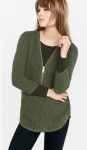 Olive green Zip Up Sweater, Zip Front Tunic Sweater Green