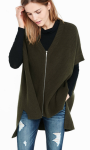 Green Oversize Zip front sweater