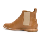 Beige leather booties with elastic sides