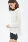 White cable knit sweater, Forever 21 Knit sweater, Cream knit sweater