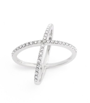 BaubleBar Cross Ring, Silver Crossover Ring