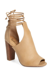 Peep Toe Bootie, Nude Open Toe Bootie, Ankle Strap Bootie