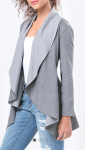 Grey Drape Front Jacket