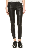 Black Vegan Leather Moto Pants