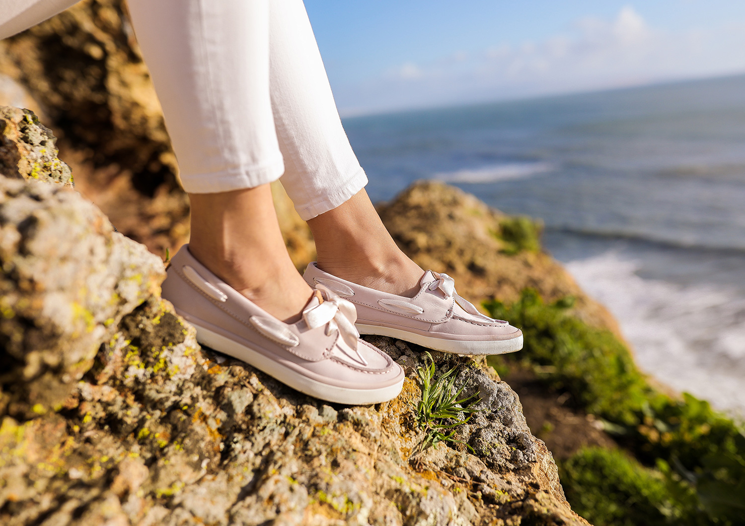 Adelina Perrin of The Charming Olive Wearing the new Sperry Sailor Boat Shoes