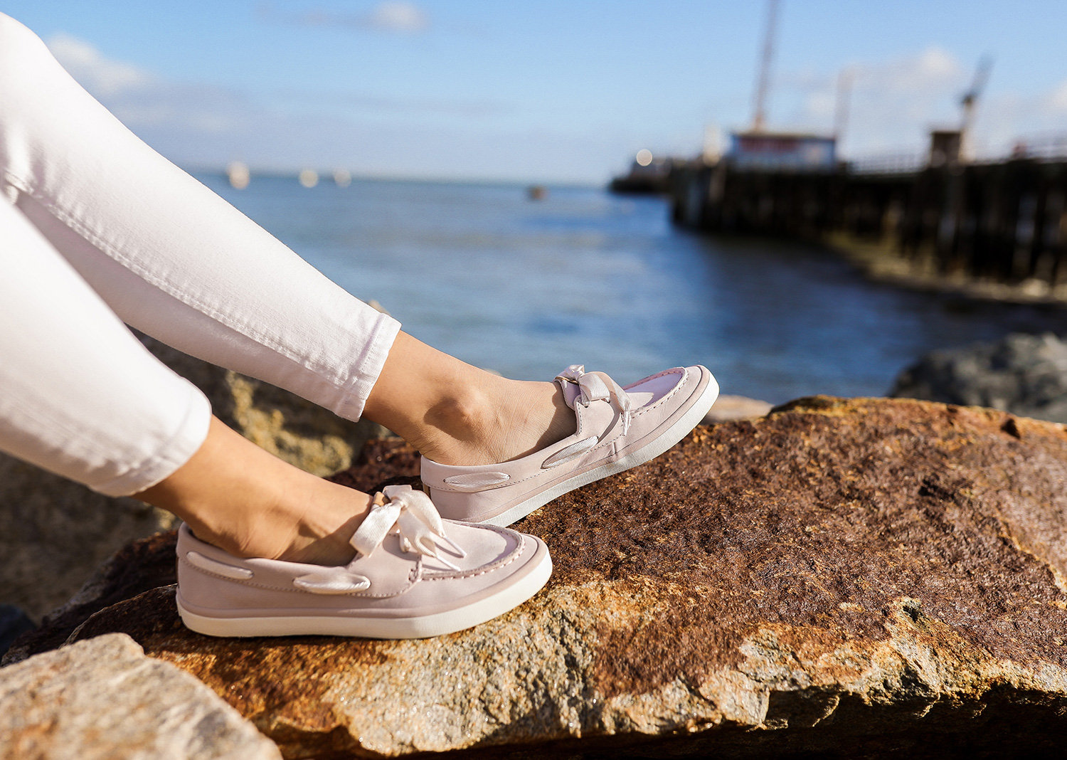 Adelina Perrin of The Charming Olive Wearing the new Sperry Sailor Boat Shoes