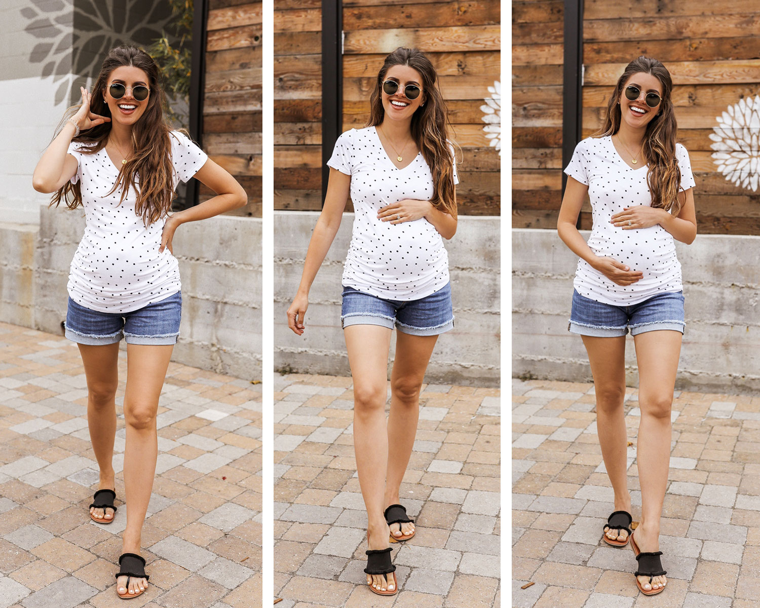 Adelina Perrin of The Charming Olive wearing Stitch Fix Maternity